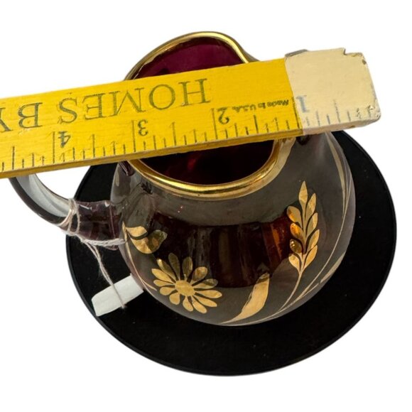 Avitra Crystal Glass Pitcher With Gold Floral Design VIDEO - Picture 5 of 6